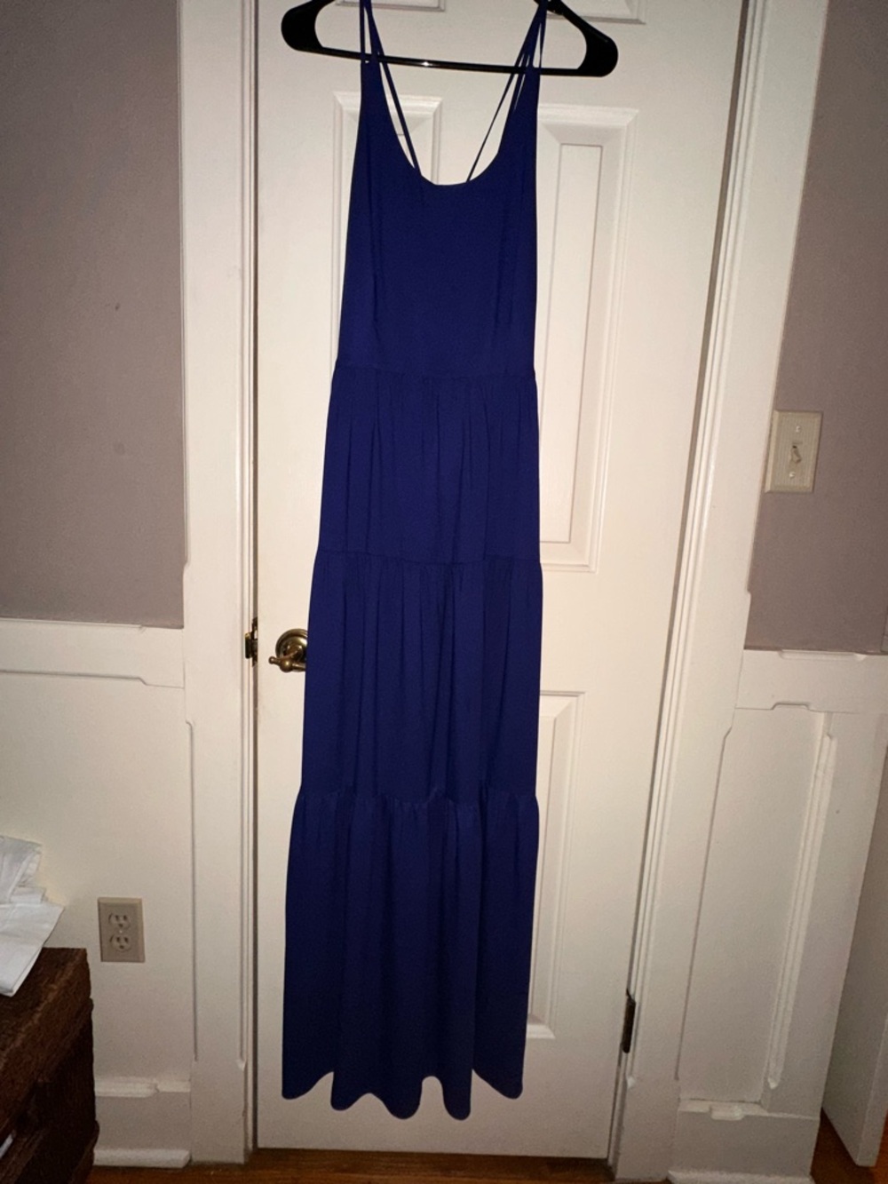 LOFT Royal Blue Tiered Maxi Dress with Double Straps